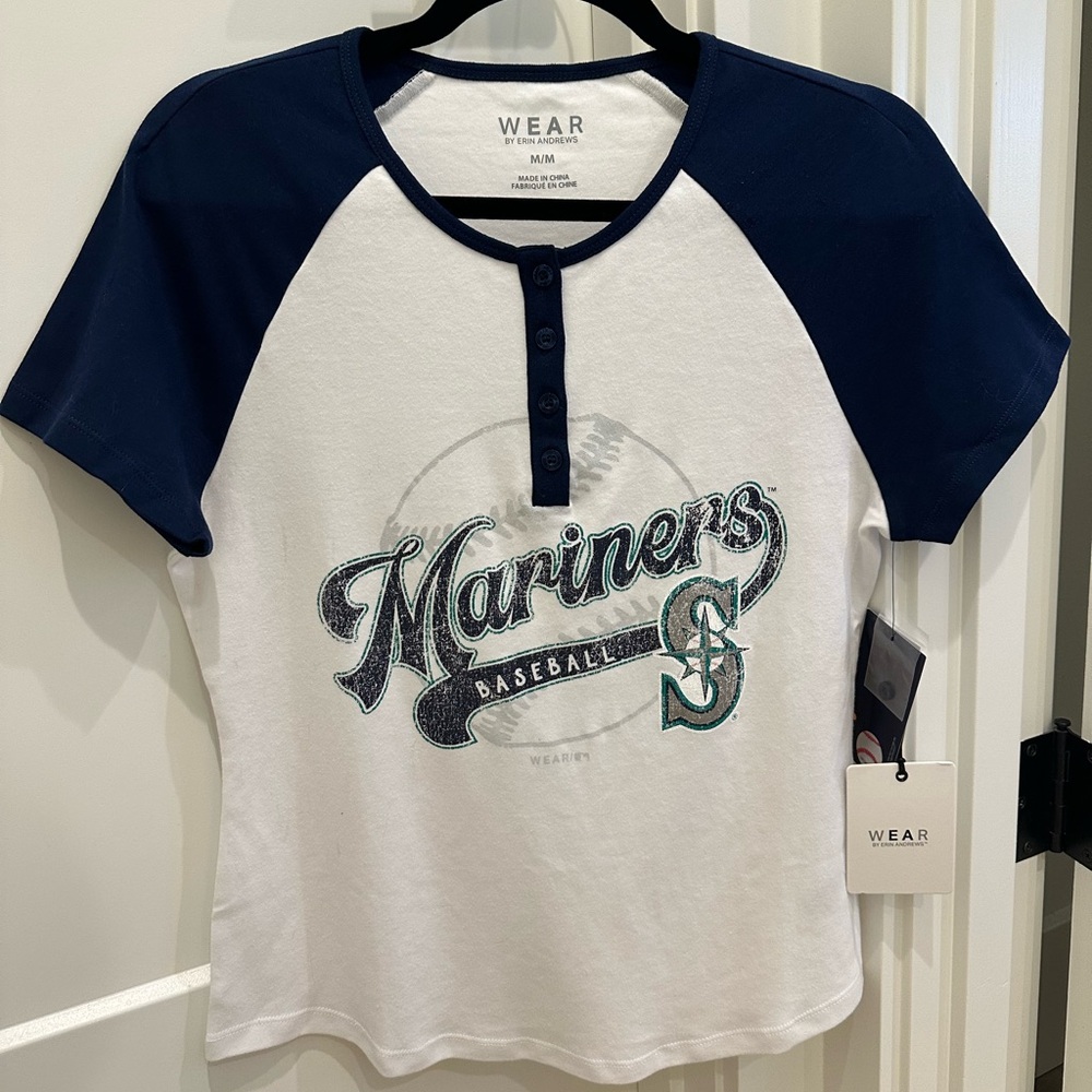 NWT WEAR by Erin Andrews Mariners Baseball Tee, Women’s Size Medium